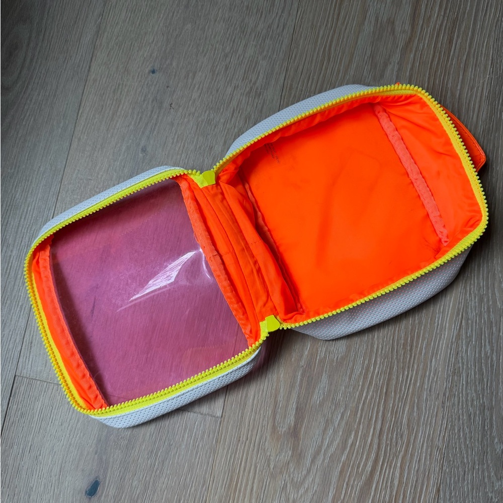Drunk Elephant white & Neon Orange pink Cosmetic Travel Pouch makeup bag - Picture 4 of 6